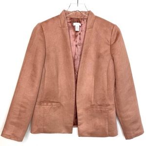 CHICO’S Blazer Collarless Open Jacket Mauve Pink S
